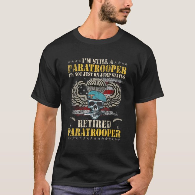 US Army Airborne Paratrooper Veteran USA flagga Vi T Shirt (Framsida)