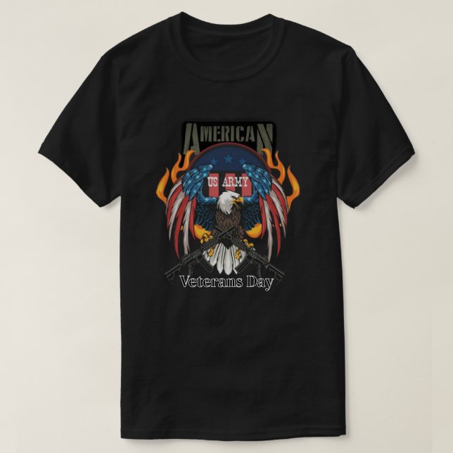 US Army eagle shirt, and veterans' machine guns T Shirt (Design framsida)