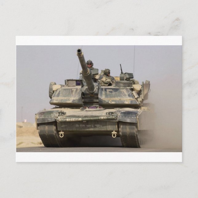 US_Army_M1A1_Abrams_main_war_tank Vykort (Framsida)