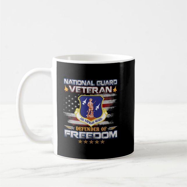 US Army National Guard Veteran American Flagga Vin Kaffemugg (Vänster)
