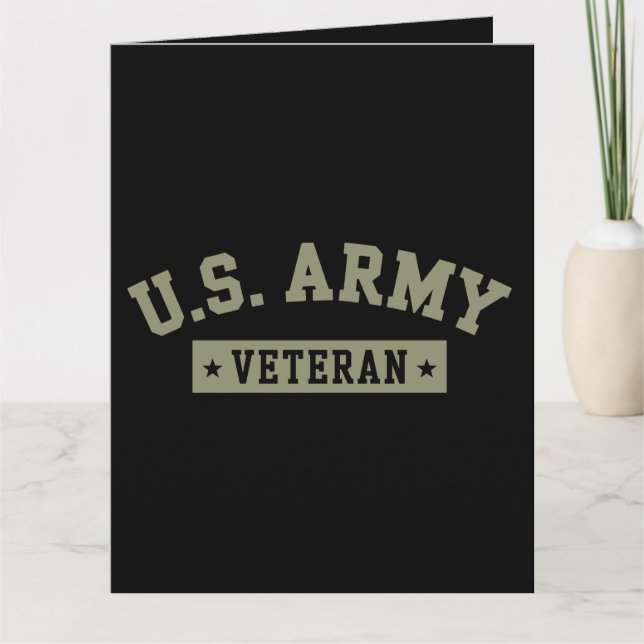 US Army-veteran Amerikanska flaggan Veterans Ameri Kort (Framsida)