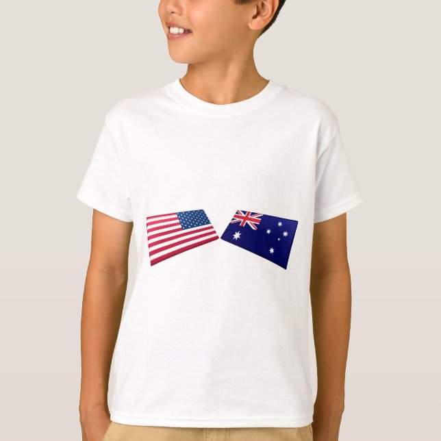Us- & Australien flaggor Tee (Framsida)