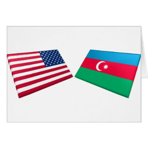 Us- & Azerbajdzjan flaggor Hälsningskort