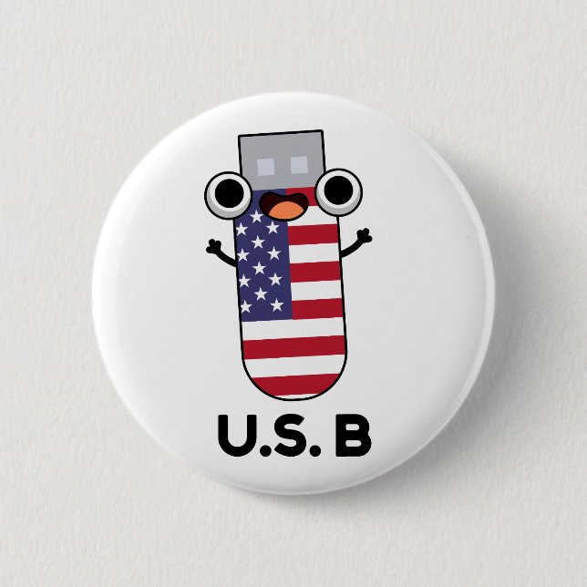 US B Funny United Stater Pun Knapp (Framsida)