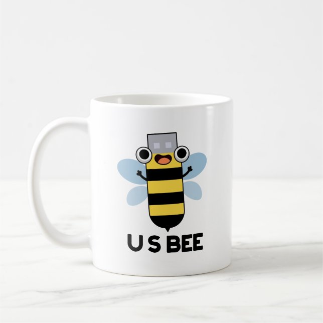 US Bee Funny USB Technical Pun Kaffemugg (Vänster)