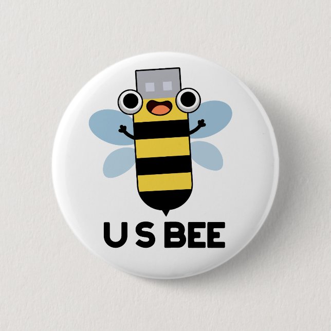 US Bee Funny USB Technical Pun Knapp (Framsida)