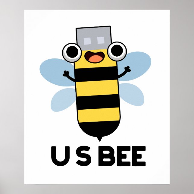 US Bee Funny USB Technical Pun Poster (Framsidan)