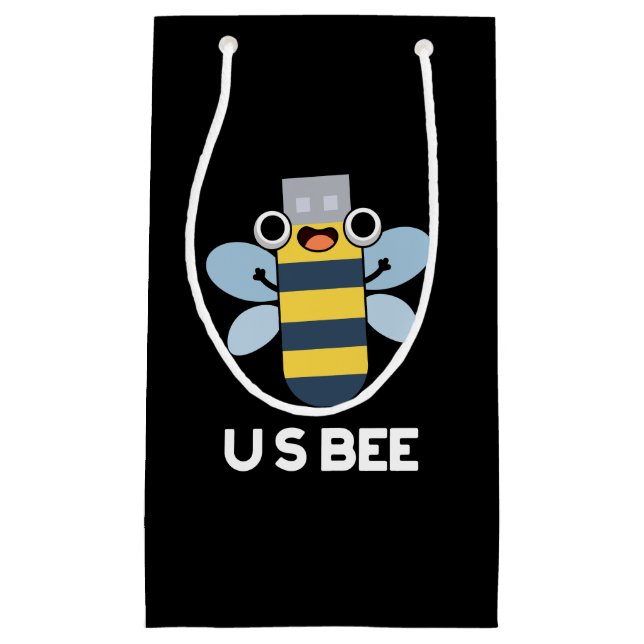US Bee Rolig USB Teknisk Puns Mörk Bakgrund (Framsidan)