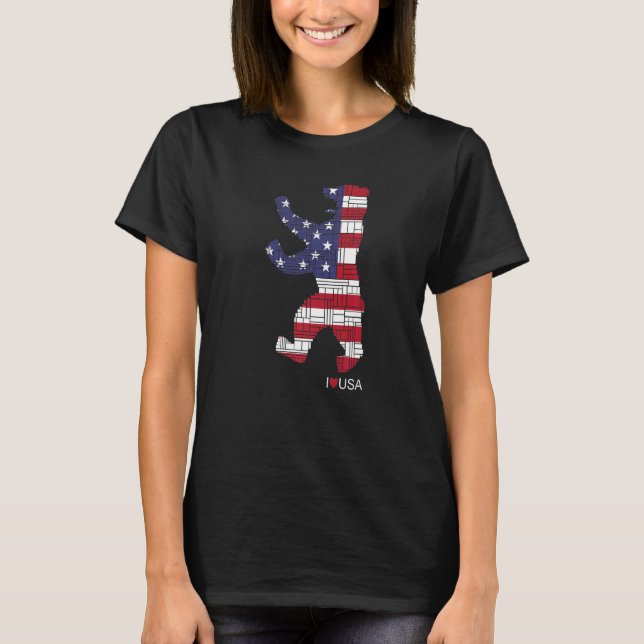 US Berlin  Berlin Bear   I Love Berlin USA Bear T Shirt (Framsida)