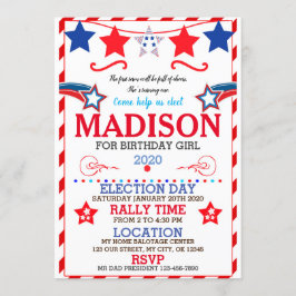 US BIRTHDAY GIRL ELECTION BIRTHDAY INVITATION INBJUDNINGAR