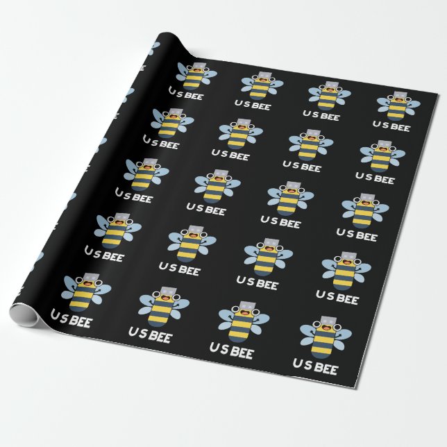 US Biv Rolig USB Teknisk Puns Mörk BG Presentpapper (Utrullad)