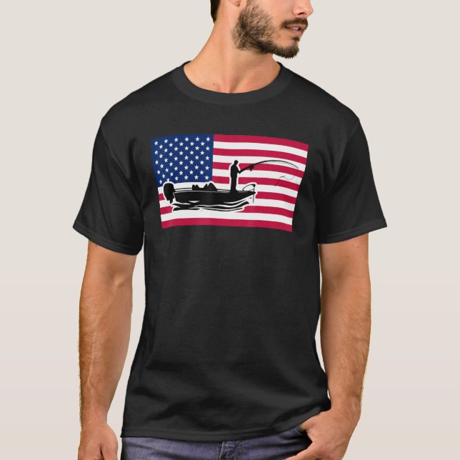 US Boat Fishing T Shirt (Framsida)