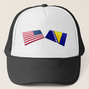 Us- & Bosnien och Hercegovina flaggor Keps
