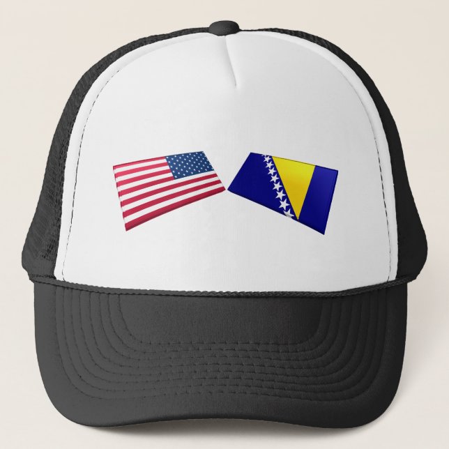 Us- & Bosnien och Hercegovina flaggor Keps (Framsida)
