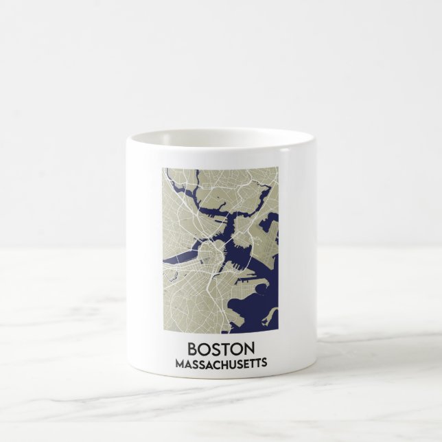 US Boston City karta Kaffemugg (Center)
