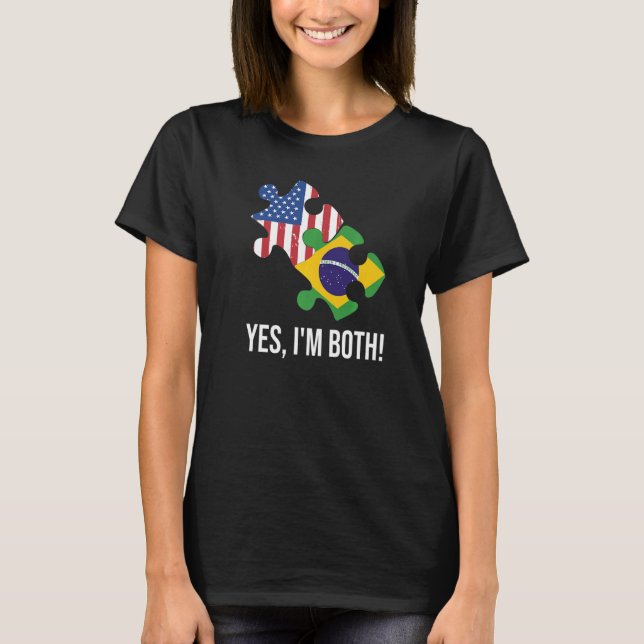 US Brazilian Dual Citizenship Premium T Shirt (Framsida)
