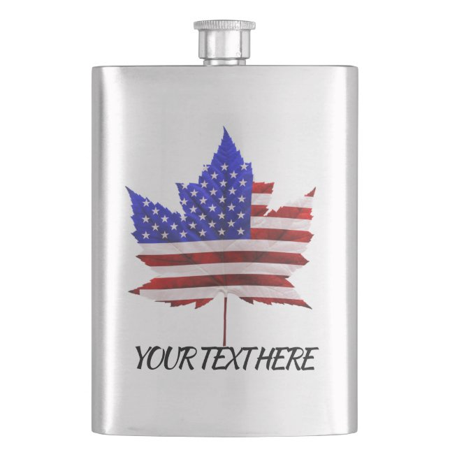 US Canada Flask Anpassningsbar USA Canada Flagga D Fickplunta (Framsidan)