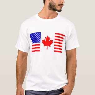 US-/Canadaflagga Tee Shirt