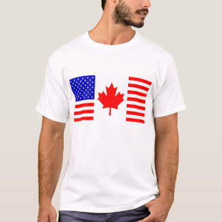 US-/Canadaflagga Tee Shirt