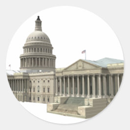 US Capital Byggnad: Washington DC Runt Klistermärke