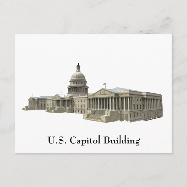 US Capital Byggnad: Washington DC Vykort (Framsida)