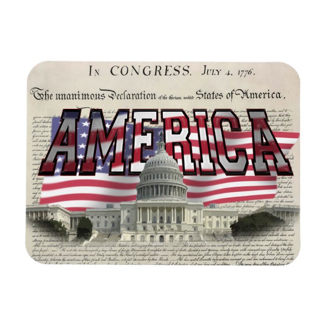 US Capital US Flagga Flexable Magnet (Horisontell)