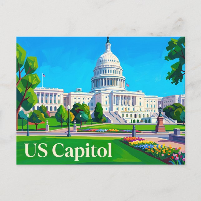 US Capitol District of Columbia Vykort (Framsida)