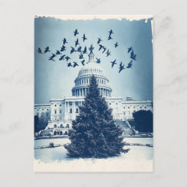 US Capitol Hill julgran julkort, retro Helg Vykort