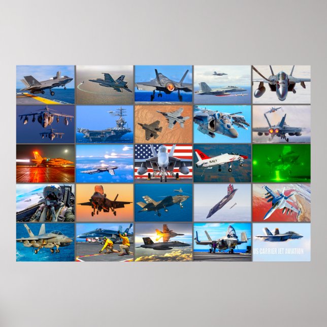 US CARRIER JET AVIATION "MONTAGE" POSTER (Framsidan)