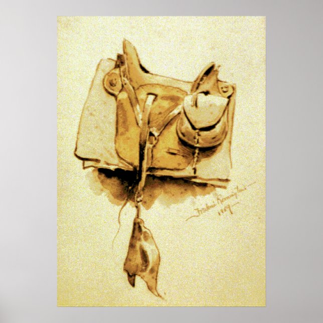 US Cavalry Saddle 1869 Poster (Framsidan)