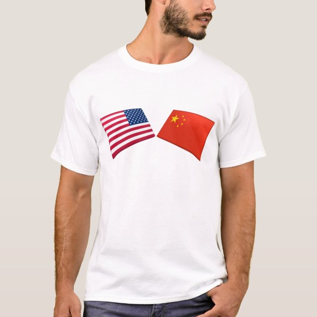 Us- & chinaflaggor tee (Framsida)