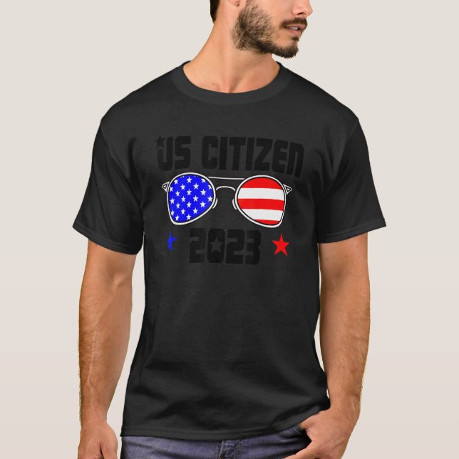 US CITIZEN 2023 USA Flag Proud American Citizenshi T Shirt (Framsida)
