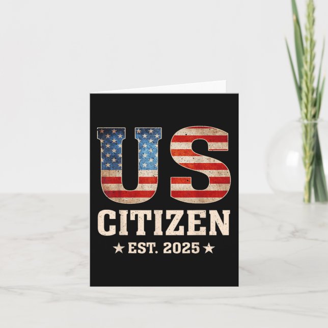 US Citizen Est 2025 US Flagga New Citizen Americ Kort (Framsida)