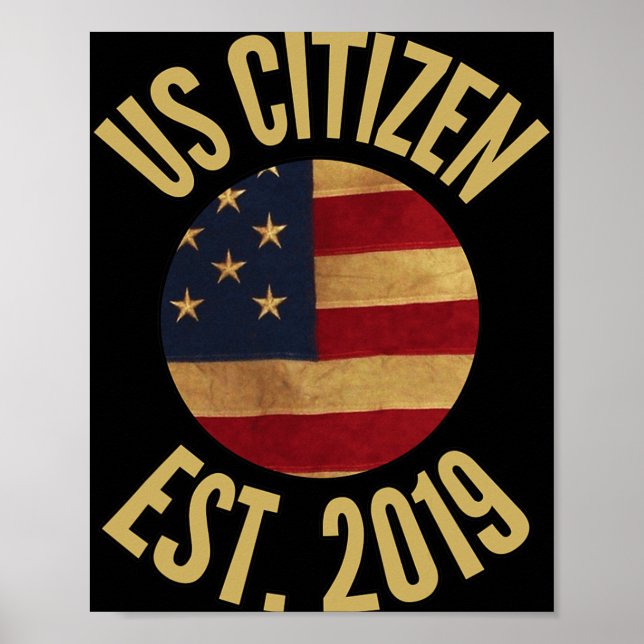 Us Citizenship 2019 Gif American Flag Usa  Poster (Framsidan)