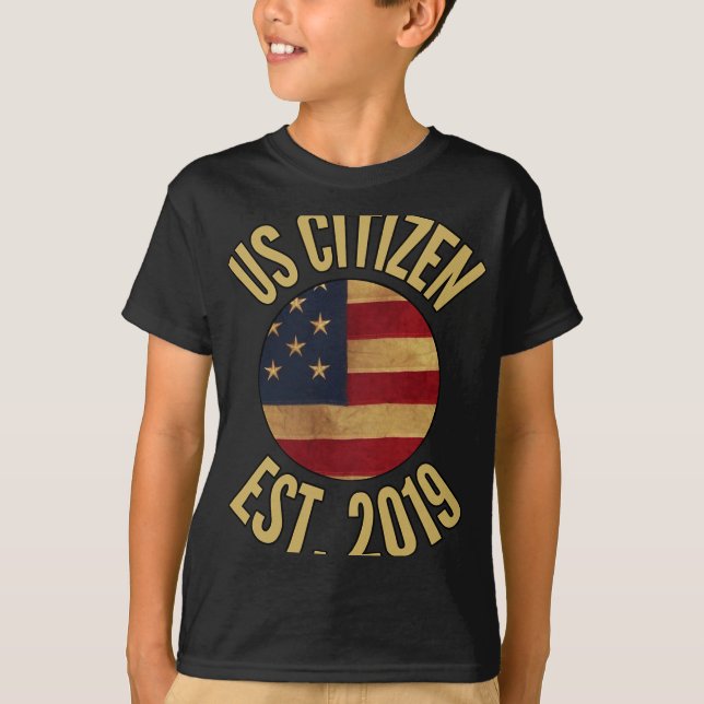 Us Citizenship 2019 Gif American Flag Usa  T Shirt (Framsida)