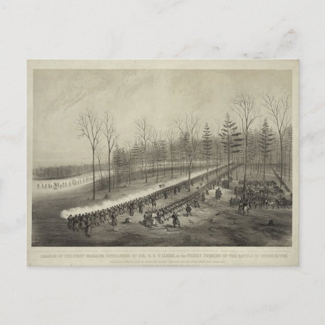 US Civil Krig: Battle of Stone River Vykort (Framsida)