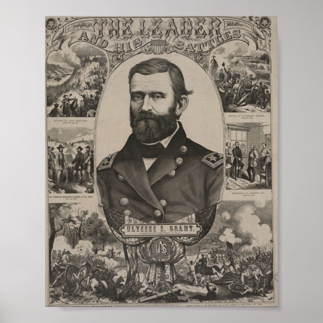 US Civil Krig: Ulysses S. Grant Poster (Framsidan)
