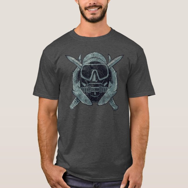 US Combat Diver Vintage Insignia T Shirt (Framsida)