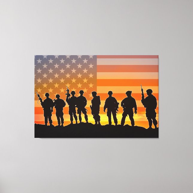 US COMBAT SQUAD 32x48 Canvastryck (Framsida)