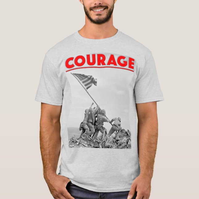 US COMBAT SQUAD COURAGE - Battle of Iwo Jima T Shirt (Framsida)