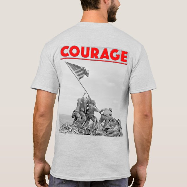 US COMBAT SQUAD COURAGE - Battle of Iwo Jima T Shirt (Baksida)