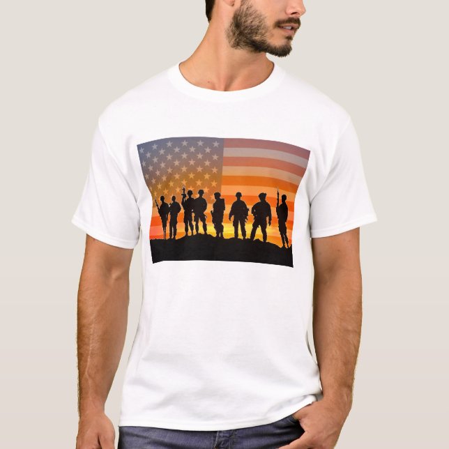 US COMBAT SQUAD FLAGGA T SHIRT (Framsida)