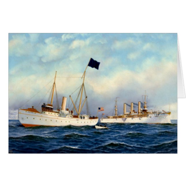 US Cruiser Brooklyn 1897 Hälsningskort (Framsidan Horizontal)