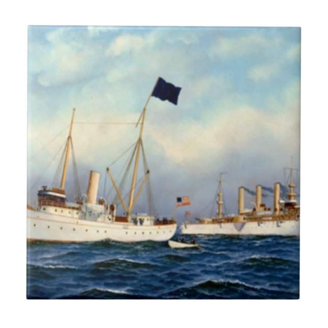 US Cruiser Brooklyn 1897 Kakelplatta (Framsidan)