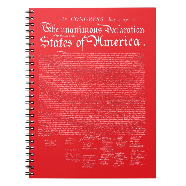 US Declaration of Independence Anteckningsbok (Framsidan)