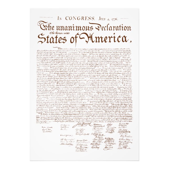 US Declaration of Independence Fototryck (Framsidan)