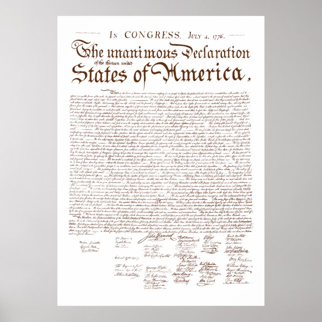 US Declaration of Independence Poster (Framsidan)