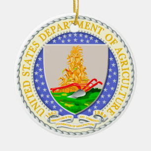 US Department of Agriculture Seal Julgransprydnad Keramik