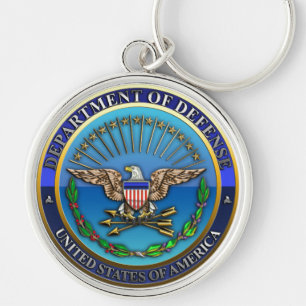 US Department of Defense (DoD) Rund Silverfärgad Nyckelring