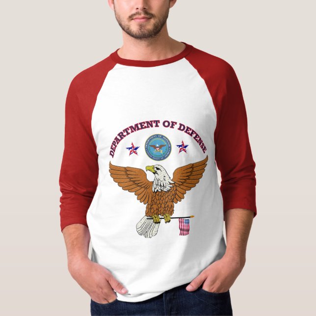 US DOD Eagle Flagga Shield. T-shirt (Framsida)
